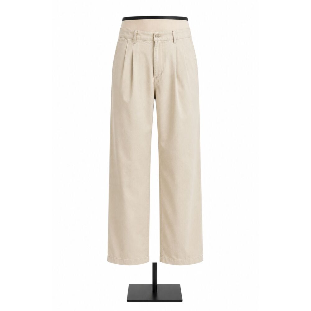 Dockers Men's Khaki Pleated Straight Leg Pants W36 L29 Beige Casual Chinos
